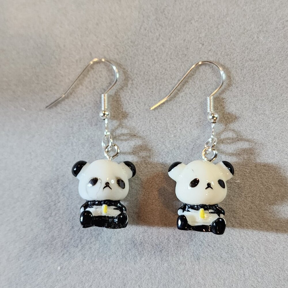 Adorable panda ear rings